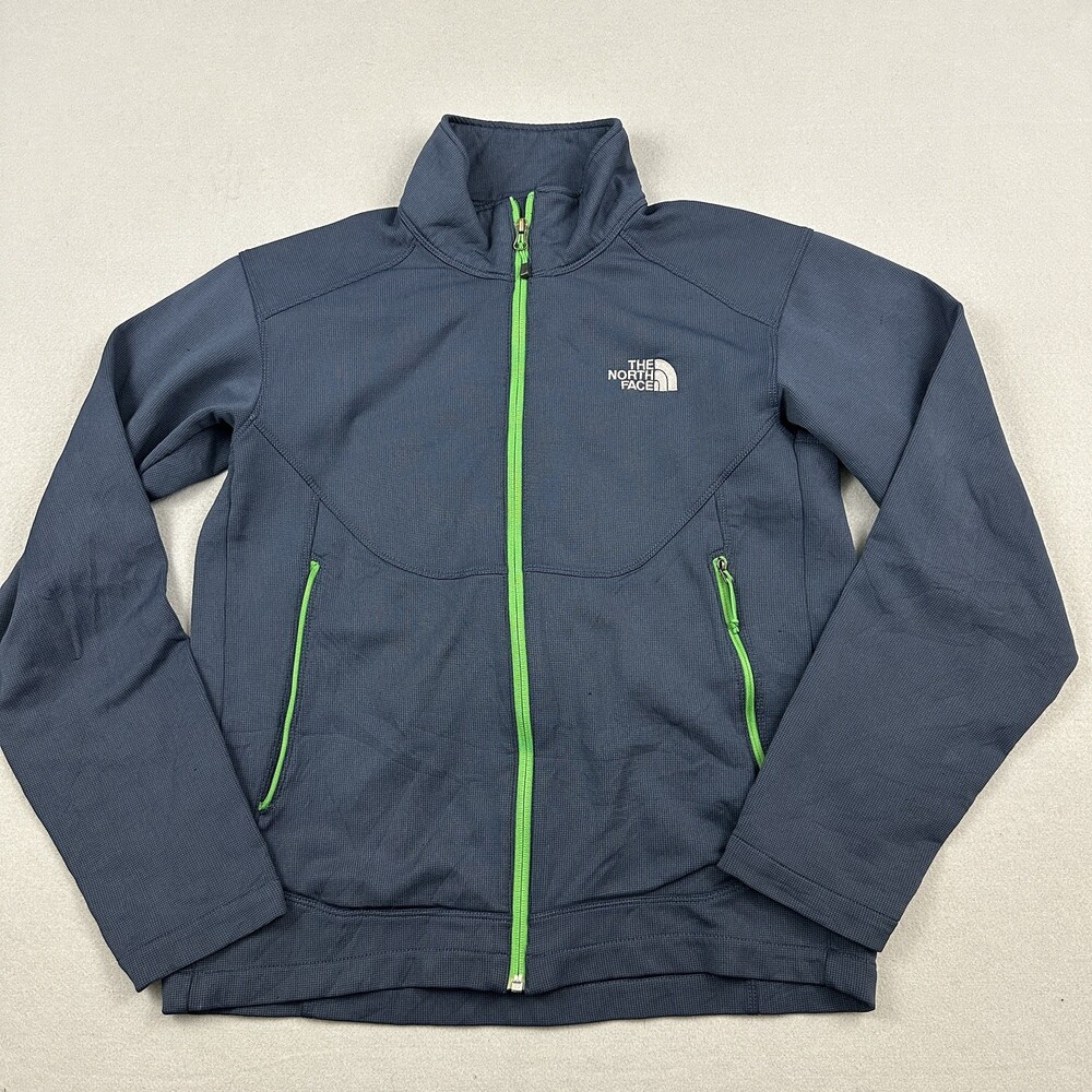 The North Face Jacket Men Small Blue Solid Full Zip Lightweight Outerwear S *